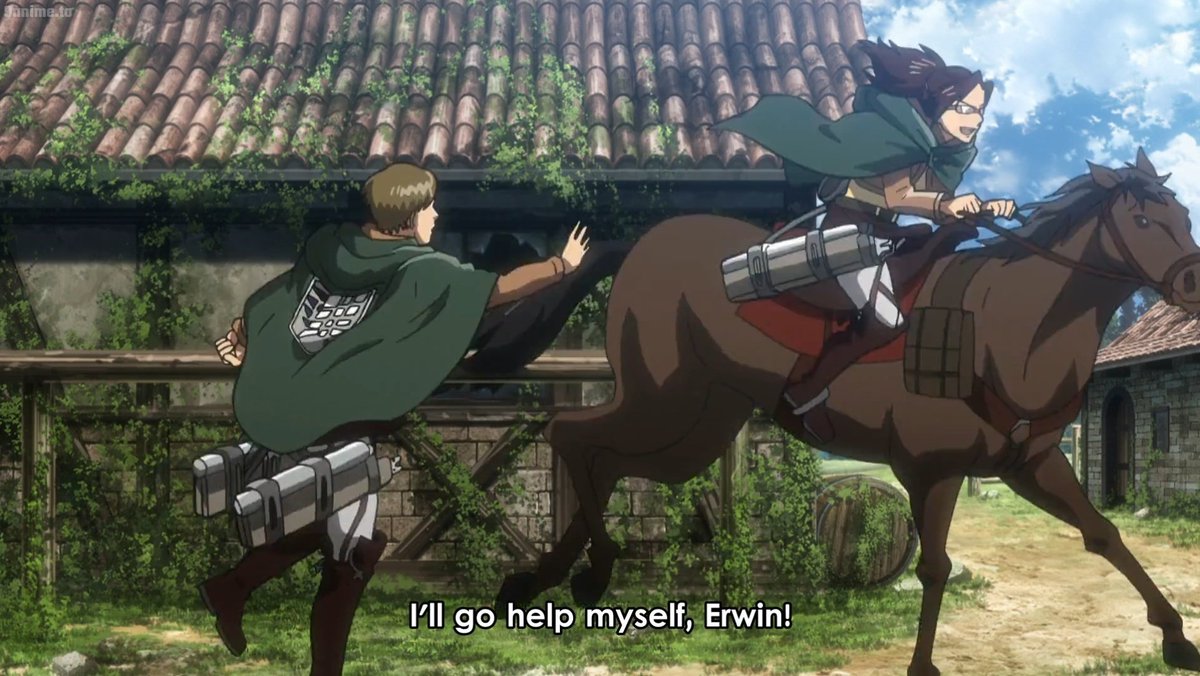 kokureno's tweet photo. No bc Levi is literally Hange's babysitter like that mf go running to capture a titan and Erwin automatically screams Levi's name to send him after Hange AND LEVI WAS ALREADY ON HIS HORSE HE WAS LITERALLY WAITING FOR ERWIN TO CALL HIM 😭😭 https://t.co/JrXDFrxRBO