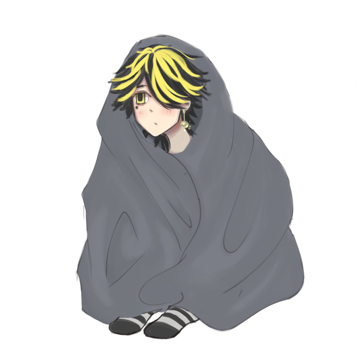 Yoake_tsuki's tweet photo. Kazutora del AU envuelvo en una manta <3 

#TokyoRevengers #kazutora #東卍FA #東リベ #doodle #rkgk https://t.co/1oRLYDPtTR