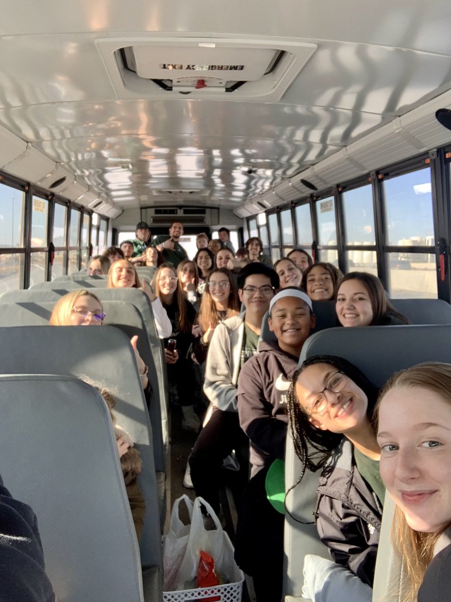 The Pep Bus is full and on the road!!Our students are ready to rock and roll!!!! 💚🏀👏🏽🖤🗣 Let’s Go Wolverines!! 🚌💨 <a href="/SCWestBball/">S.C West Basketball</a>  @WHS_Activities