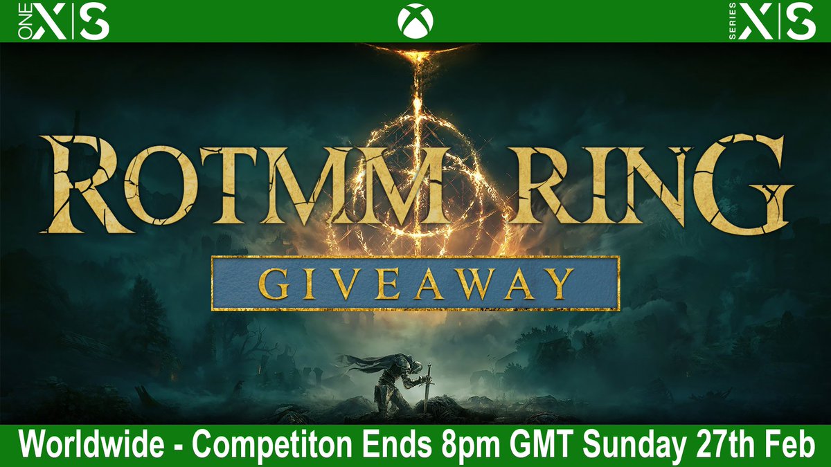 This is a #Giveaway for #ELDENRING on #XboxOne #XboxSeriesX #XboxSeriesS

Worldwide #Competition - Follow &amp; Retweet to Enter

Digital Code that I will send via a #Xbox Live Message so MUST have a valid Xbox Gamertag

Ends Sunday 27th Feb 2022

*Rules &amp; Info below