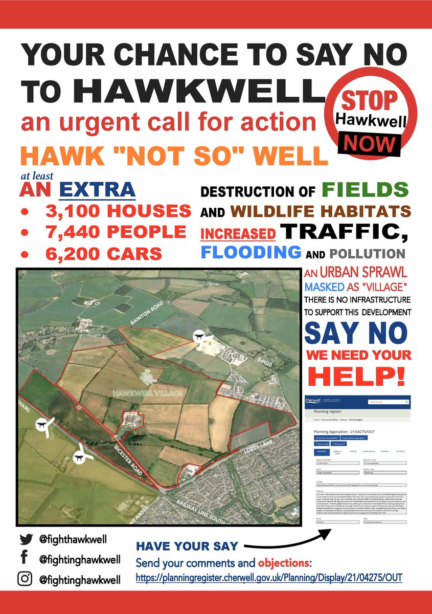 fighthawkwell's tweet photo. #savethecountryside #savebucknellvillage #hawknotsowell #bicester https://t.co/m2QkB0ESda