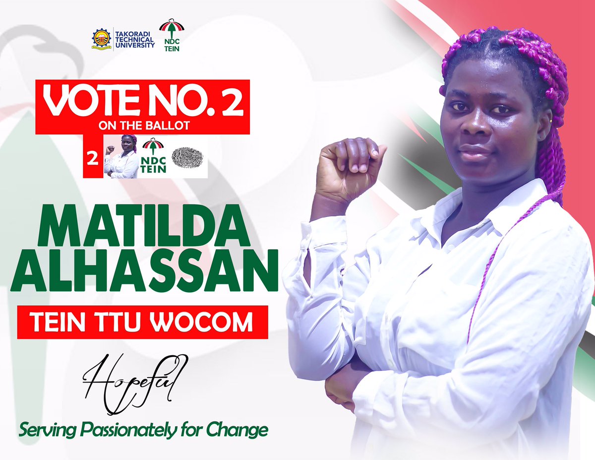 ComradeSharp's tweet photo. @2hotTilly has remained committed to TEIN activities on campus ever since she entered Takoradi Technical University. 
She indeed deserve to be given this mandate to serve TTU Tein @TeinTtu  and lead in building a strong women front.
#VoteTilly 
#Vote2 tomorrow 🇵🇸🇵🇸 https://t.co/IwYnkSBXa9