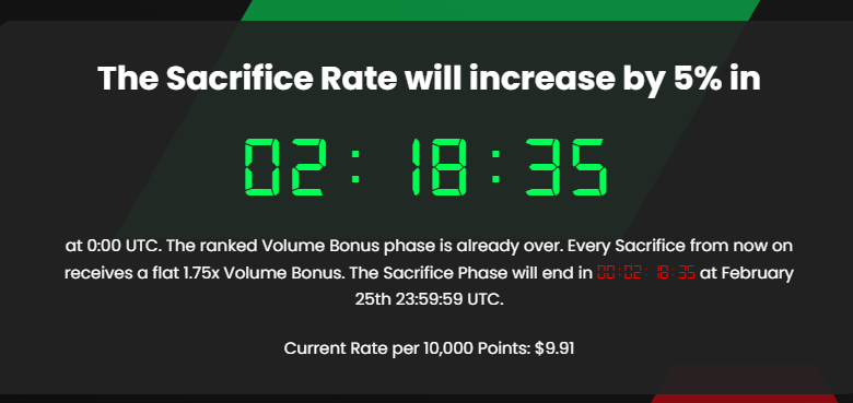 RichardHeartWin's tweet photo. https://t.co/vZIuPrfegW sacrifice phase ends in 2 hours 18 minutes. https://t.co/Ha9u2IZNMF