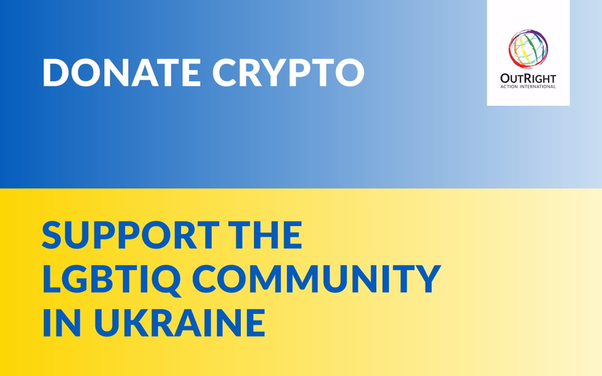 OutrightIntl's tweet photo. Donate #crypto to our #Ukraine fund supporting LGBTIQ Ukrainians via @thegivingblock or @endaomentdotorg.
100% of gifts will help local partners in Ukraine &amp; surrounding countries who are supporting queer &amp; trans people impacted by these attacks.
Donate 👉 https://t.co/ueogGJngN0 https://t.co/xcyZjSVJkM