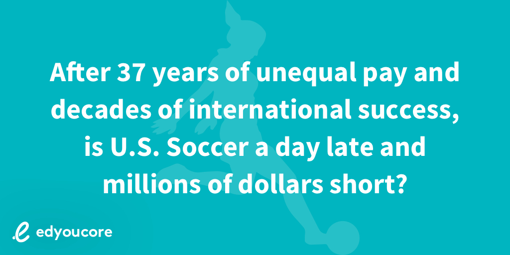 edyoucore's tweet photo. Followers,

The U.S. Women’s National Team have settled a lawsuit with the U.S. Soccer Federation⚽ The settlement will force the USSF to pay both the men's and women's teams equally.

Is U.S. Soccer a day late and millions of dollars short? 
Tweet us and tell us what you think🎙️ https://t.co/9OI5dnOqa4