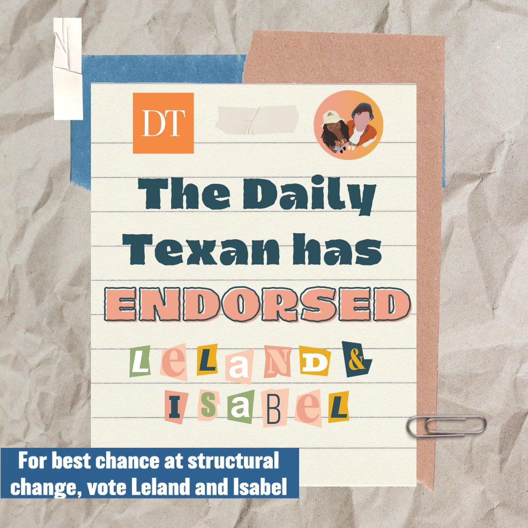 Honored to be endorsed by The Daily Texan! Please check out their article for a comprehensive review of all the alliances and why they chose to put their faith in us. Help us grab UT #bythehorns and vote Feb 28th 12am- March 1st 5pm @ utexasvote. org for us!