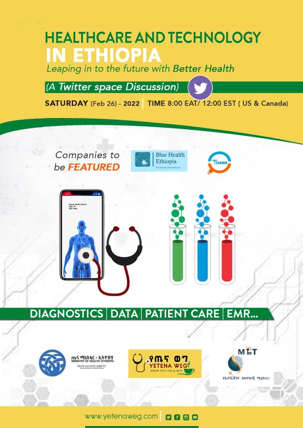 fitse_t's tweet photo. Join this Twitter space discussion tomorrow on @YetenaW
🕧 12 PM Eastern time
With representatives from Federal Ministry of Health @FMoHealth
Minstry of Innovation and Technology @MinistryofInno2
& 2 Health care start up companies
#TechnologyAndHealth
https://t.co/ZrsoE1VN0J https://t.co/7Kz9frTEoN