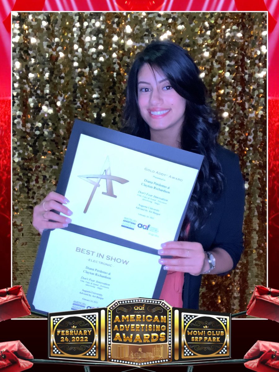 One of my students, Diana Pacheco Perdomo, won an Addy Award for her work dubbing one of Augusta University’s promotional videos into Spanish! So proud! For experiences such as this one, come study Spanish &amp; translation <a href="/AUG_University/">Augusta University</a> <a href="/AUG_Pamplin/">AUG Pamplin College</a>