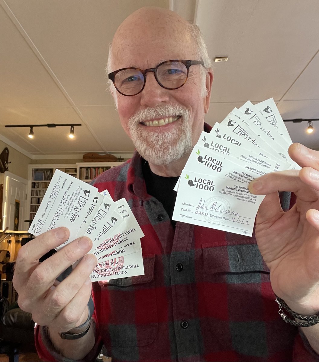 local1000afm's tweet photo. Here is John McCutcheon @mccutcheonfolk with his #Unioncards through the years #showyourunioncard #UnionStrong https://t.co/ZW85Vi9utD