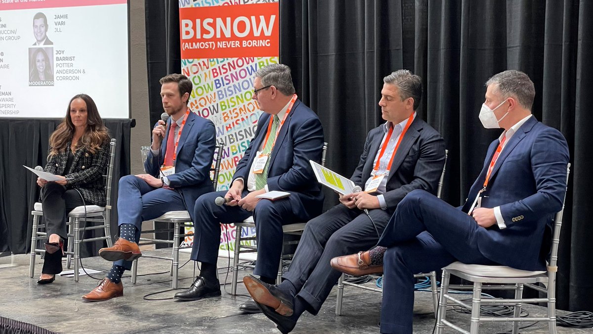 PotterAnderson's tweet photo. Great turnout at the @Bisnow North Delaware State of the Market event yesterday. Great #CRE insights from the panel moderated by our #RealEstate partner @JoyBarrist https://t.co/J3PmOWRdJB https://t.co/v6OyIaALYp