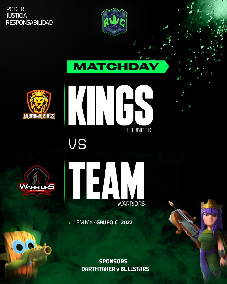 #ClashRoyale  | RWC E14

📍 Matchday |  J4

<a href="/ThunderKingscr/">Thunder Kings</a>  VS <a href="/_WarriorsEsp/">Warriors E-sports</a>
⏰ 6pm 🇲🇽

¡Que gane el mejor!
