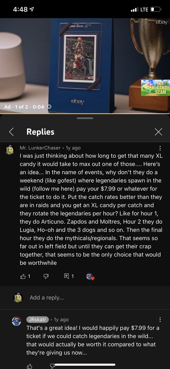 MrLCPoGo's tweet photo. I’m just gonna go ahead and claim that the wild legendaries spawning was my idea and @NianticLabs read my comment on @JRskatr video #YoureWelcome https://t.co/CwHJdnyCBa