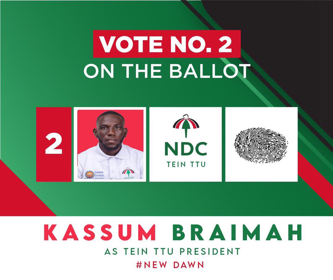 ComradeSharp's tweet photo. I fully endorse @KassumBraimah as the next Tein TTU @TeinTtu President.
He has proven to be competent and ready for ACTION.
#VoteKassum #Vote2 https://t.co/tySQNbTcZy
