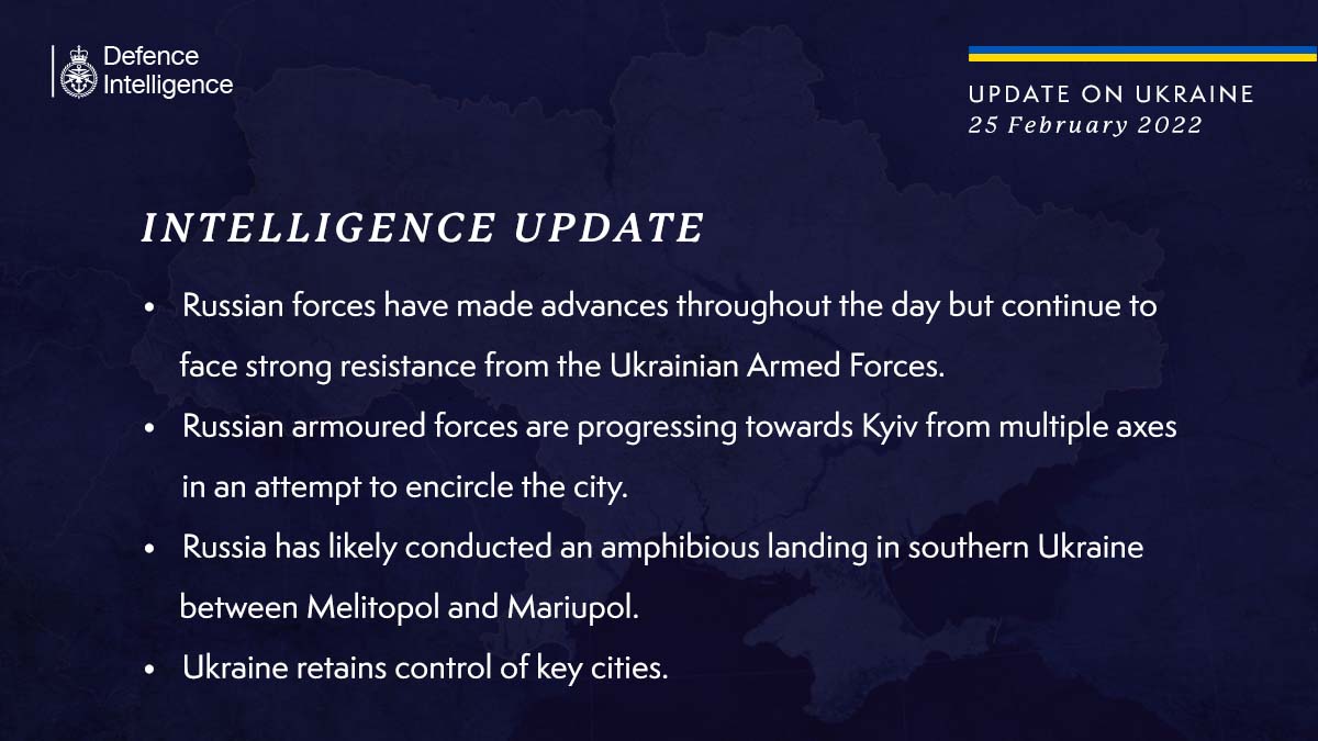 We can confirm the following developments in Ukraine: