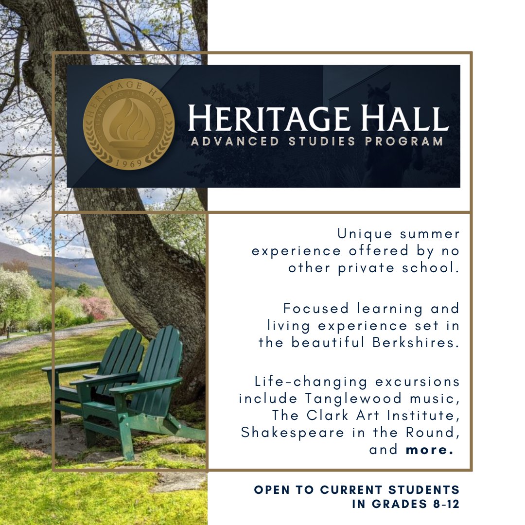Parents of students in grades 8-12 are invited to an informational meeting Thurs., March 3, 6pm, Rainbolt Family Library (located on the HH campus in Harris Hall).

OPEN TO THE COMMUNITY. View course offerings/additional info at heritagehall.com/academics/adva…. #academic #cultural #hhokc