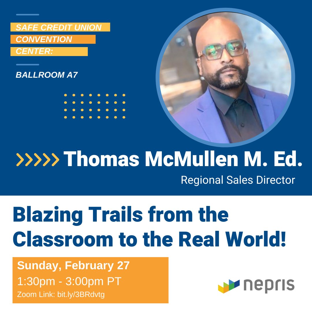 🌟This Sunday, 2/27, visit SAFE Credit Union Convention Center Ballroom A7 to see <a href="/Thomas23Mc/">Thomas McMullen M.Ed</a> &amp; learn about the power of Nepris!

Visit booth 107 for a chance to win a CTE School Site License!

Can't make it in person? Join virtually ➡️ bit.ly/3BRdvtg

#NeprisConnects