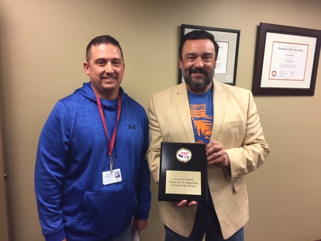 LLSchools (@ll_schools) on Twitter photo Los Lunas NM PopWarner presented LLS with a plaque today to thank the district for supporting their football & cheer teams in which many attend LLS. <a href="/LLHSTigers/">Los Lunas High School</a> <a href="/vhsjags/">Valencia High School</a> <a href="/VE_Principal/">Karla Dow</a> <a href="/AnnElementary/">Ann Parish Elementary@APEPrincipal</a> <a href="/DrArsenioromero/">Dr. Arsenio Romero</a> <a href="/lunas_los/">Los Lunas Schools Personnel Department</a> <a href="/liveloslunas/">LiveLosLunas</a> <a href="/Valencia_County/">Valencia County NM</a> <a href="/LLS_SPSV/">LLS Special Services</a> Los Lunas NM PopWarner presented LLS with a plaque today to thank the district for supporting their football & cheer teams in which many attend LLS. <a href="/LLHSTigers/">Los Lunas High School</a> <a href="/vhsjags/">Valencia High School</a> <a href="/VE_Principal/">Karla Dow</a> <a href="/AnnElementary/">Ann Parish Elementary@APEPrincipal</a> <a href="/DrArsenioromero/">Dr. Arsenio Romero</a> <a href="/lunas_los/">Los Lunas Schools Personnel Department</a> <a href="/liveloslunas/">LiveLosLunas</a> <a href="/Valencia_County/">Valencia County NM</a> <a href="/LLS_SPSV/">LLS Special Services</a>