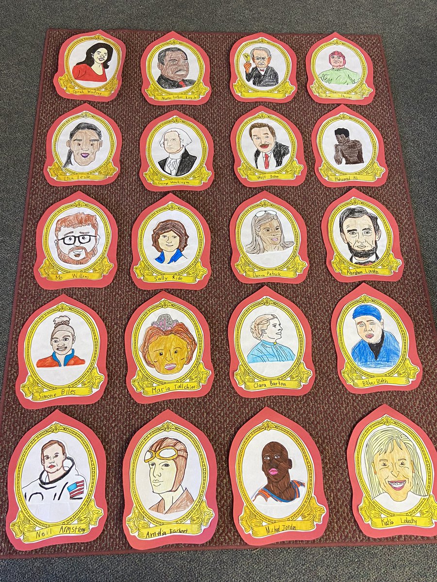 Exceptional job on our Famous American portraits today. Getting closer to our presentation day. ❤️ <a href="/jseroadrunners/">John Swett Elementary</a>