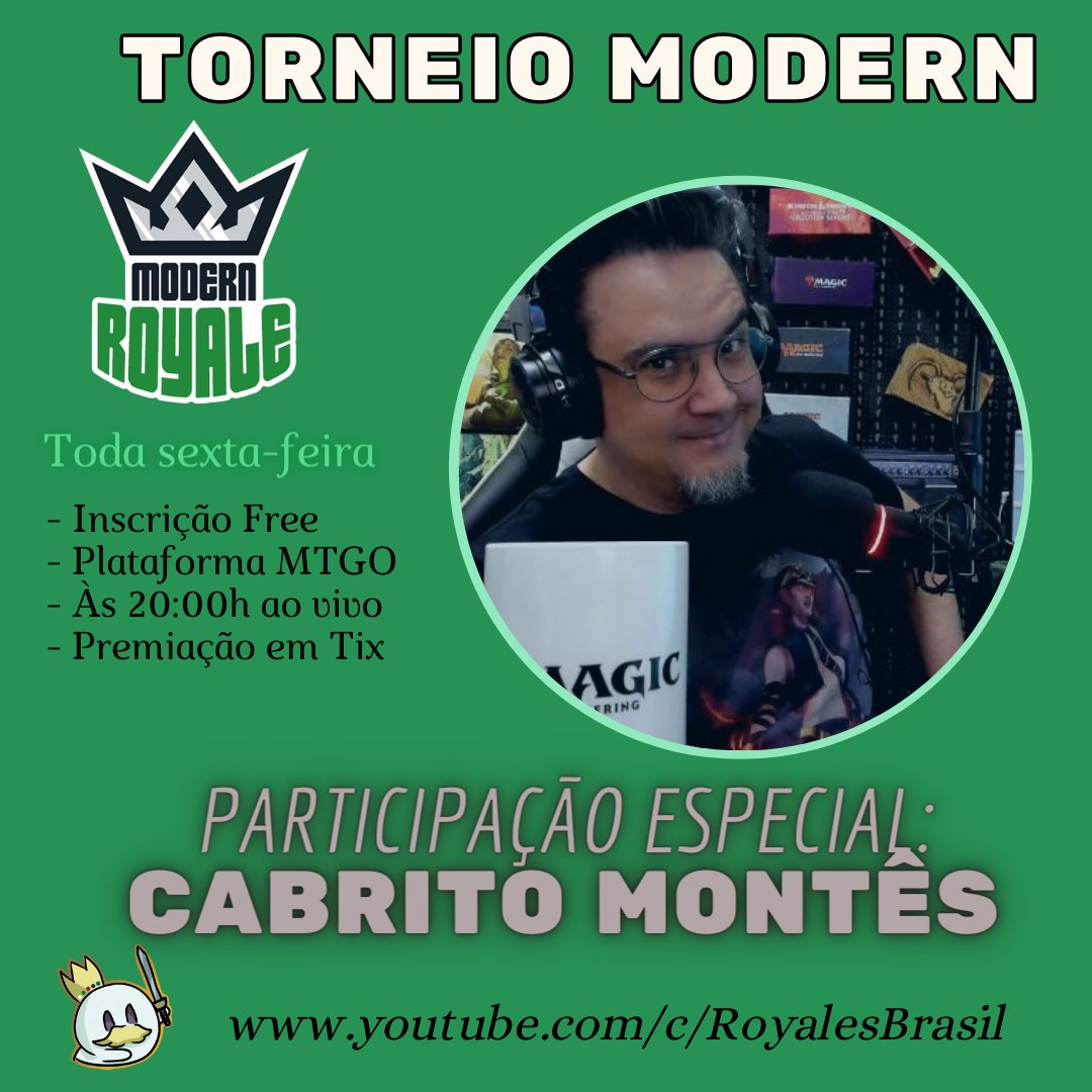 Estamos ao vivo para mais um Modern Royale
Participação Especial <a href="/cabritomontes/">Tio Vini - História e Meia vem aí!</a>  

ao vivo youtube.com/watch?v=jE_Lfu…