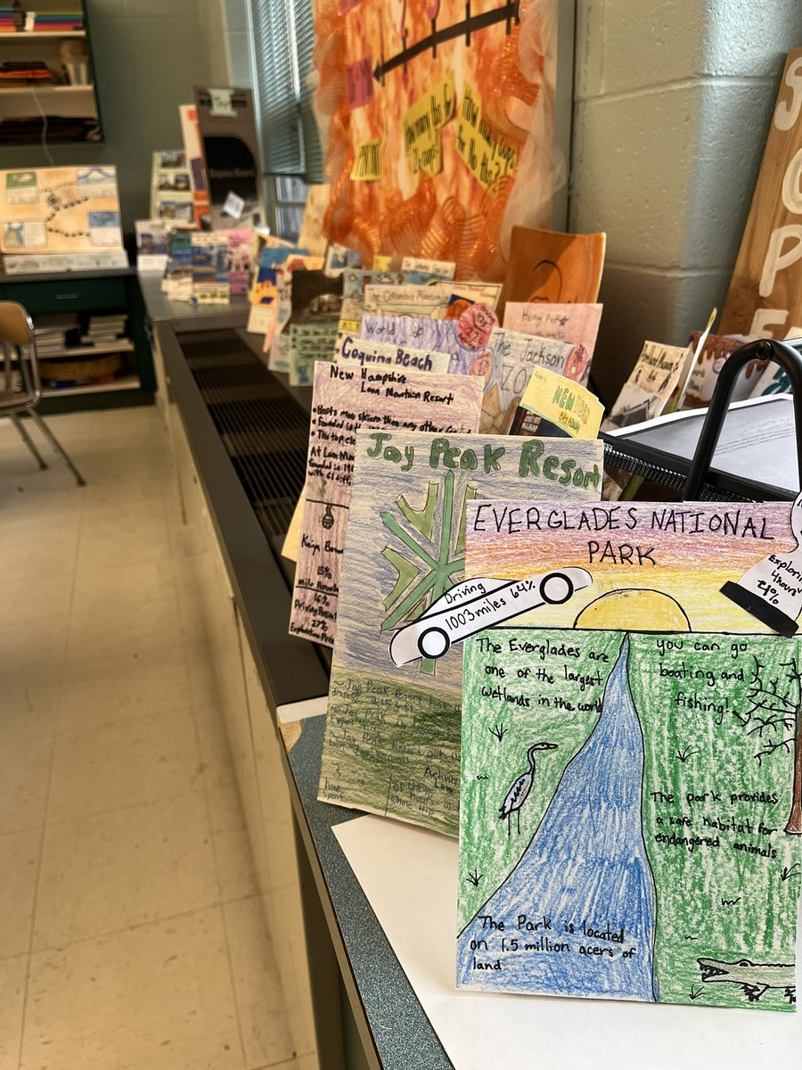 BRDamminger's tweet photo. We are going on a Road Trip…with ratios &amp; percents! Students designed their dream route, while calculating time &amp; miles for each stop along the way! https://t.co/ngI2J9OFnR