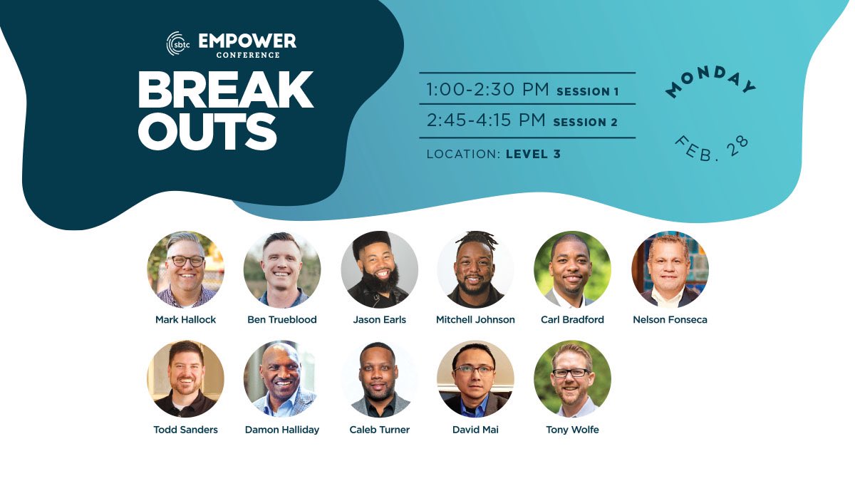 _SBTC's tweet photo. On the fence about a virtual ticket or meeting us at Irving Convention Center next week? Check out these breakouts that only take place in person. ⬇️

➡️ register at https://t.co/mAk9TXeHt3
🗓 February 28 &amp; March 1
📍 Irving Convention Center https://t.co/hRk6wSjK8g