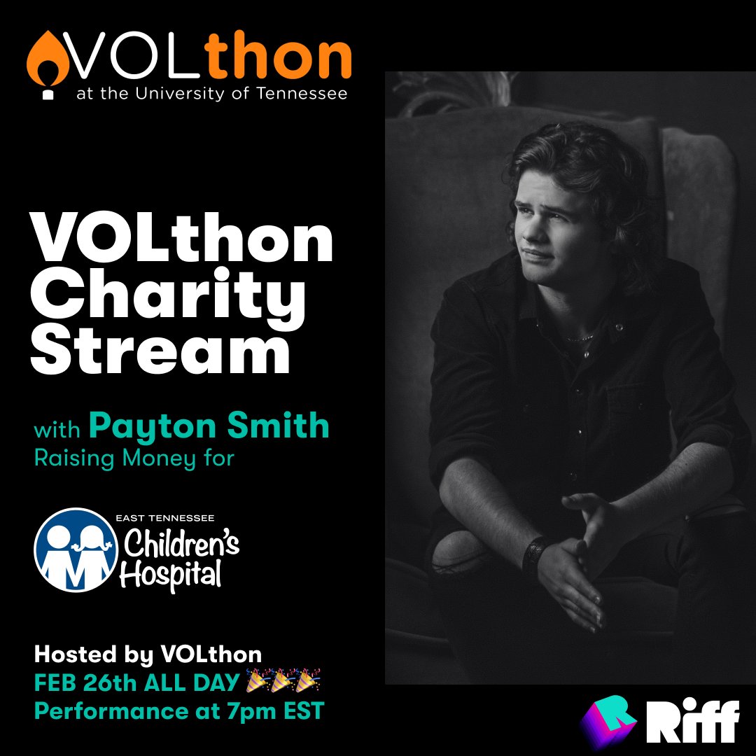 Pumped for tomorrow night at <a href="/UTKnoxville/">UT Knoxville</a>! I'll be performing at the VOLthon Dance Marathon, raising money for <a href="/EastTNChildrens/">East Tennessee Children's Hospital</a>! 🤘 Tune in LIVE Feb 26th and donate at bit.ly/PSVOLthon