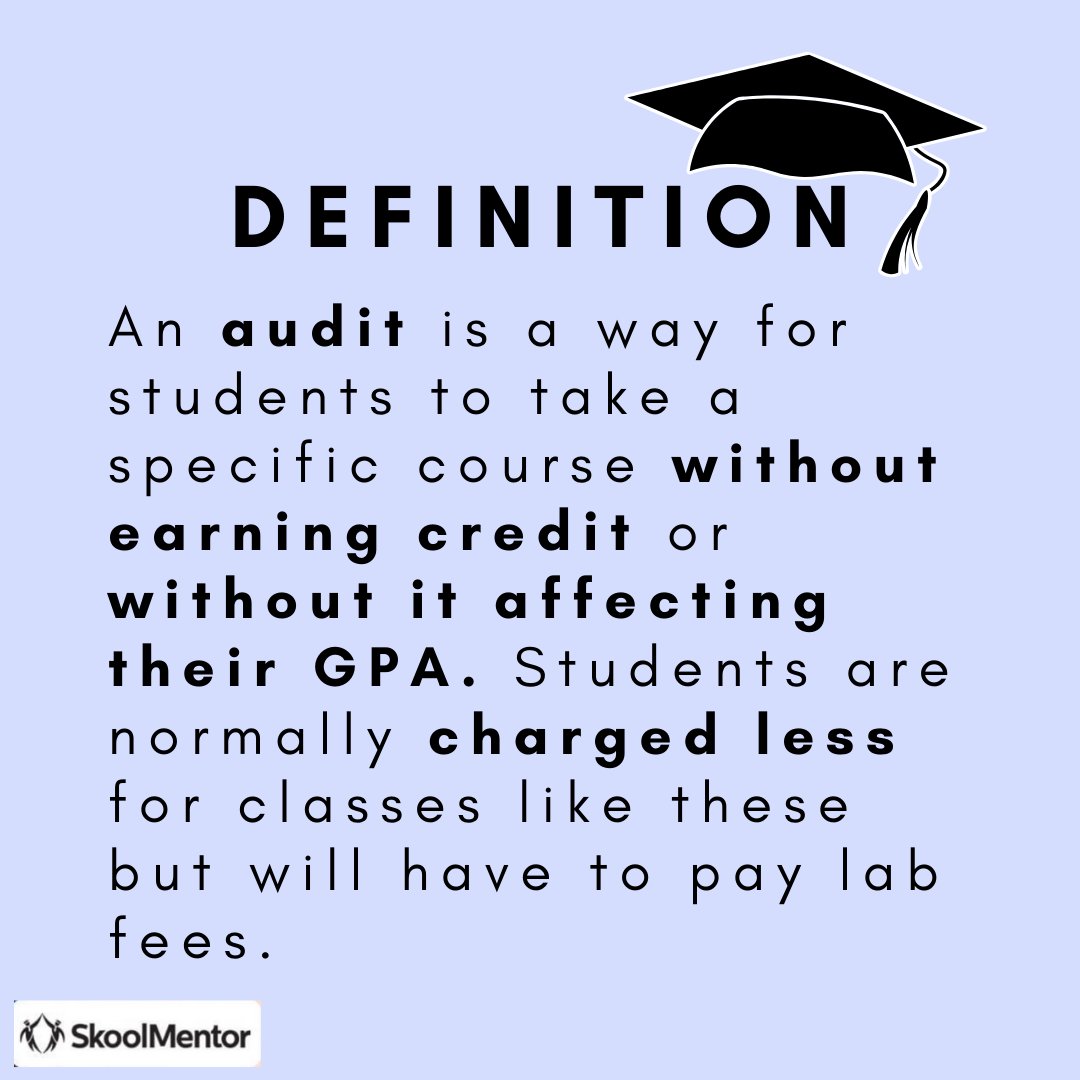 skoolmentorUSA's tweet photo. Today's key term: Audit! Have a productive weekend!
.
.
.

#skoolmentor #keyterm #college #collegeterm #auditdefinition #womeninstem #girlsinstem #bioinformatics https://t.co/EsPNcAM6WL