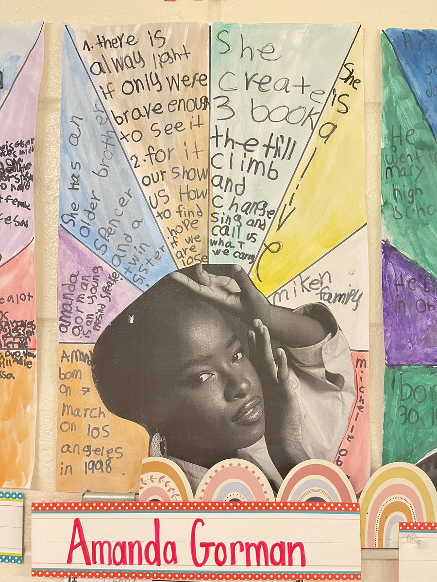 erinaweaver's tweet photo. This is always a favorite project of mine, but this year I’m obsessed with their choices of inspiring black heroes! ❤️ We are slightly obsessed with @Amandagorman123 and @kwamealexander in room 16! https://t.co/sMfwTNlkKH