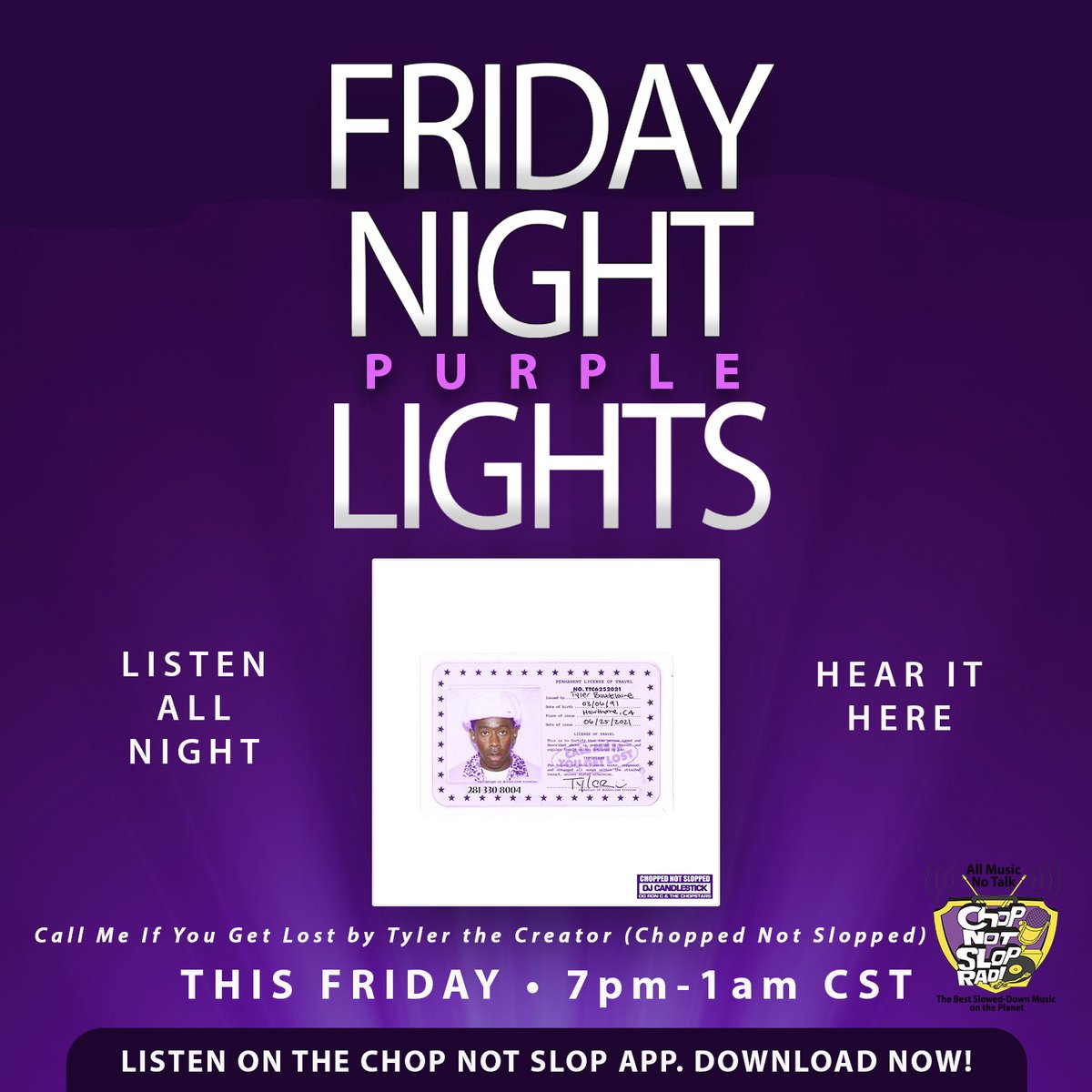 Chop Not Slop App (@chopnotslop) on Twitter photo RIGHT NOW!
Call Me If You Get Lost by <a href="/feliciathegoat/">feliciathegoat</a> gets Chopped Not Slopped! Just in time for Friday Night Purple Lights!
Starting 7 pm - 1 am CST 🔊
Tune in at Chop Radio on The Chop Not Slop App
Available To Download On All App Stores 📲📲📲
#chopnotslop RIGHT NOW!
Call Me If You Get Lost by <a href="/feliciathegoat/">feliciathegoat</a> gets Chopped Not Slopped! Just in time for Friday Night Purple Lights!
Starting 7 pm - 1 am CST 🔊
Tune in at Chop Radio on The Chop Not Slop App
Available To Download On All App Stores 📲📲📲
#chopnotslop