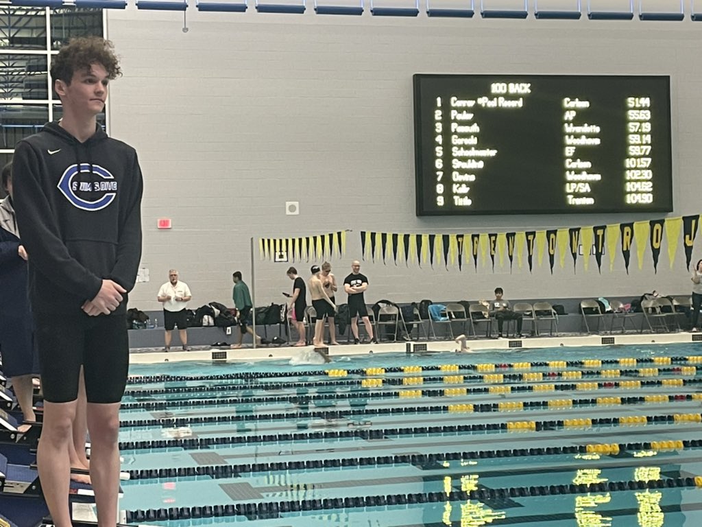 Congratulations to Carlson Senior Ben Conroy on taking 1st in the 100 yard Backstroke with a time of 51:44!! This was also a pool record, league record and one of the fastest times in the State this year!  Congratulations Ben!!  <a href="/GSDathletics/">Dan Kalbfleisch</a> <a href="/CHSMarauder/">Carlson High School</a> <a href="/themoshpit16/">MARAUDER MOSH PIT</a>