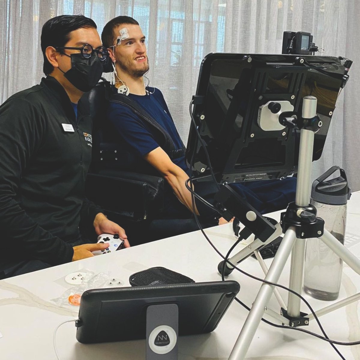 Control_Bionics's tweet photo. From @kidsplusfoundation: Trying out
the Cosmos Connect technology for Gaming from
@controlbionicsaus @controlbionics. Our AAC &
Technology Coordinator, @noahjcallan, has a busy
week! #aac #controlbionics #cosmosconnect #aacgaming #slp #slpeeps #neuronode #inclusion https://t.co/1BLXoZPsJN