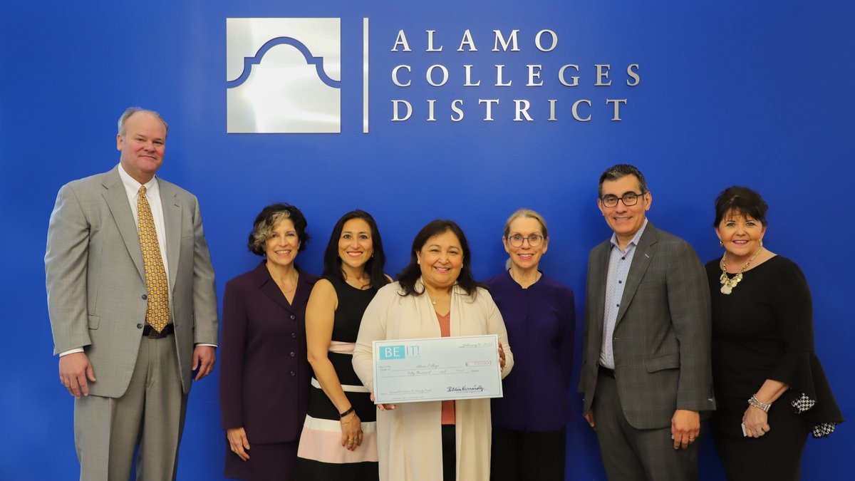 AlamoColleges1's tweet image. Thank you BE IT! foundation for your donation of $50,000 to the @AlamoCollegesFd. We are excited for this partnership and shared goal of student success! #AlamoPROUD