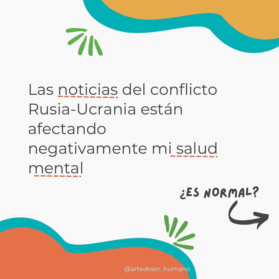 ArtedeSerHumano's tweet photo. En los últimos días hemos hemos visto muchísima información del conflicto Ucrania-Rusia, y está bien estar informados, pero a mí me pasó que empezó a afectar mi salud mental. Recordemos que el consumo saludable de noticias no se trata de negar la realidad, sino de crear límites🧵 https://t.co/ROJfffMdGk