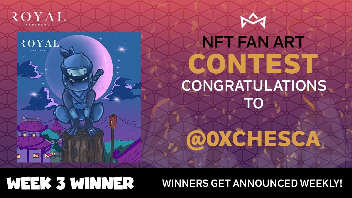 Congratulations to the winner of our NFT fan art design contest, <a href="/0xChesca/">Chesca🍏</a>. 💎 

This person receives 50 dollars worth of $BNB, accompanied by our featured NFT of the week! 😻🖼️ 

Join us for our next #RPNFTContest this coming #Monday. Winners get announced every #Friday. 👑