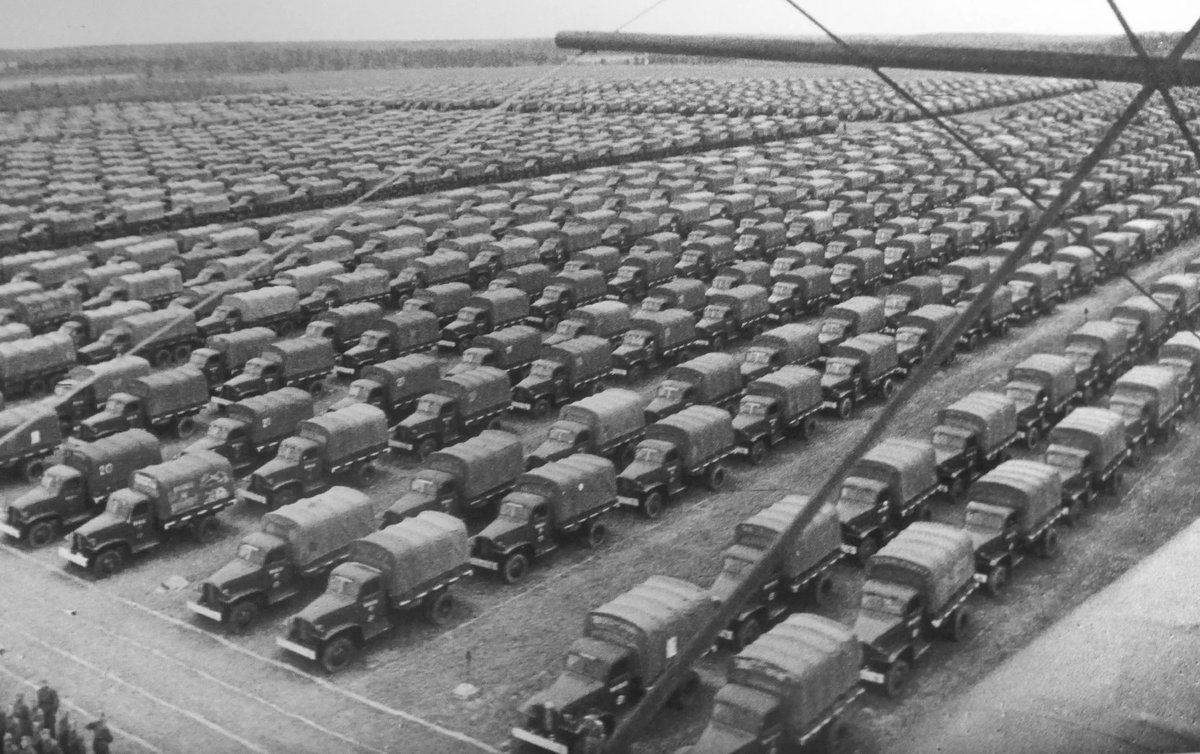 Thus the USSR allied with the US and the UK. USA organised lend lease: enormous military help in food, in fuel, in vehicles, in armament. They supplied Soviet Army for the entire war. Otherwise USSR would lose, its supply chains being disrupted by the German advance