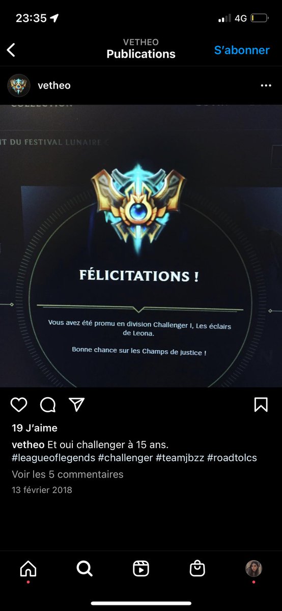 Aloonea_'s tweet photo. @Vetheo_lol eh oui challenger à 15 ans ! #roadtolcs https://t.co/w3CSQPIaHj