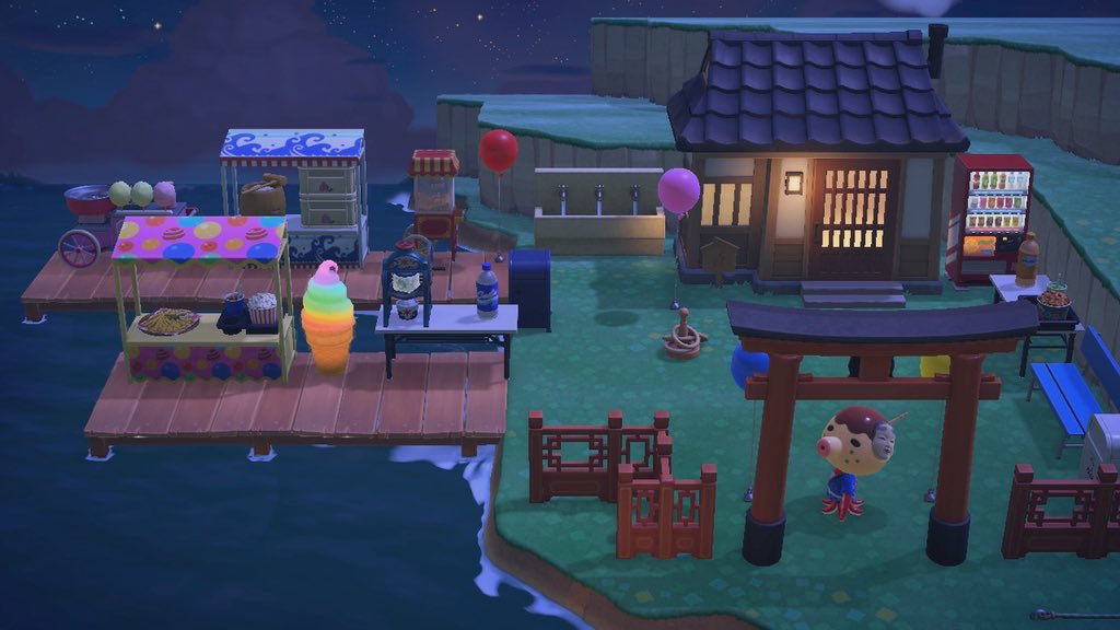 cloverr_acnh's tweet image. Zucker asked for a Festival grounds style vacation home n this is what I came up with :3

#hhpdlc #ACNH #ACNHDesigns