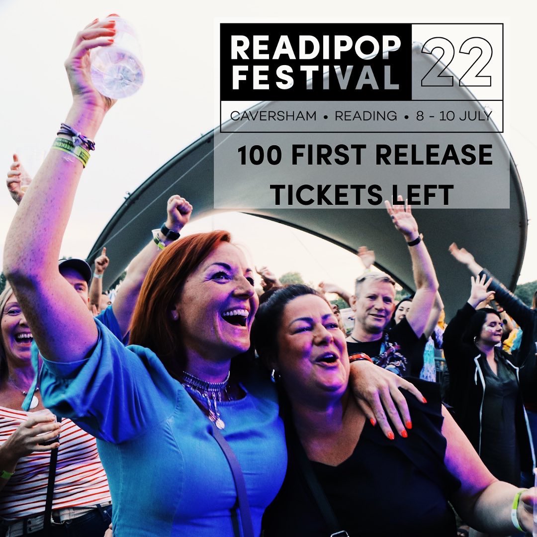 Readipop's tweet photo. Down to our last 100 first release weekend tickets for Readipop Festival 2022 on 8-10th July at Christchurch Meadows, Caversham (10 mins walk from Reading Station) https://t.co/LZ8LI284H8 All profits to Readipop music charity #readipop #readipopfestival #musicchanginglives 🎶🎪🎉 https://t.co/Ko9dfOK3yC