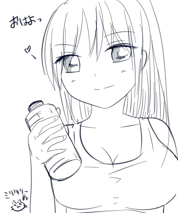 久々のモノクロ新規絵☀️
#おはツイ 
#落書き好きさんと繋がりたい 
