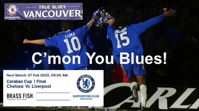 Carabao Cup Final live at The Brass Fish, Vancouver. 8.30am kick-off.