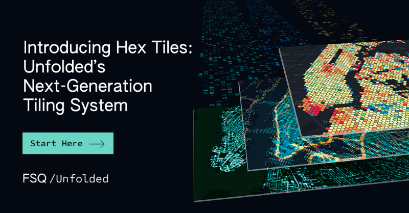 Foursquare's tweet photo. Join Foursquare and Unfolded on March 2nd for the first public demo of Hex Tiles – a new tiling system build on H3 for fast, large-scale spatial analytics.