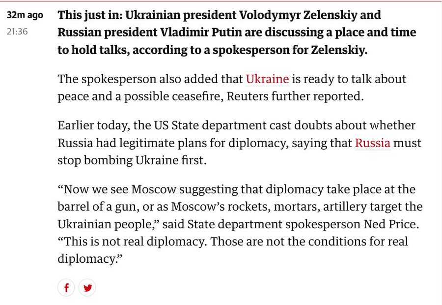 From 2014 - 2022, Ukrainian rockets and bombs were raining down on the people of Donetsk and Luhansk. Yet this didn't stop the State department from calling on Moscow to "return to dialogue" and "end Russian aggression" - They clearly didn't care about those people -