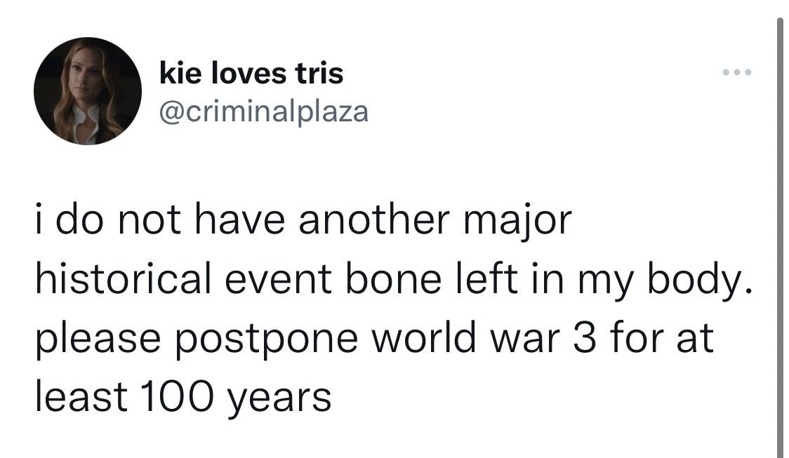 KERMlTHAN's tweet photo. so are these considering you’re are from the USA and have about a 1% chance of being effected by anything in Ukraine right now. performative twitter at its best. https://t.co/j8V7WEcE1K