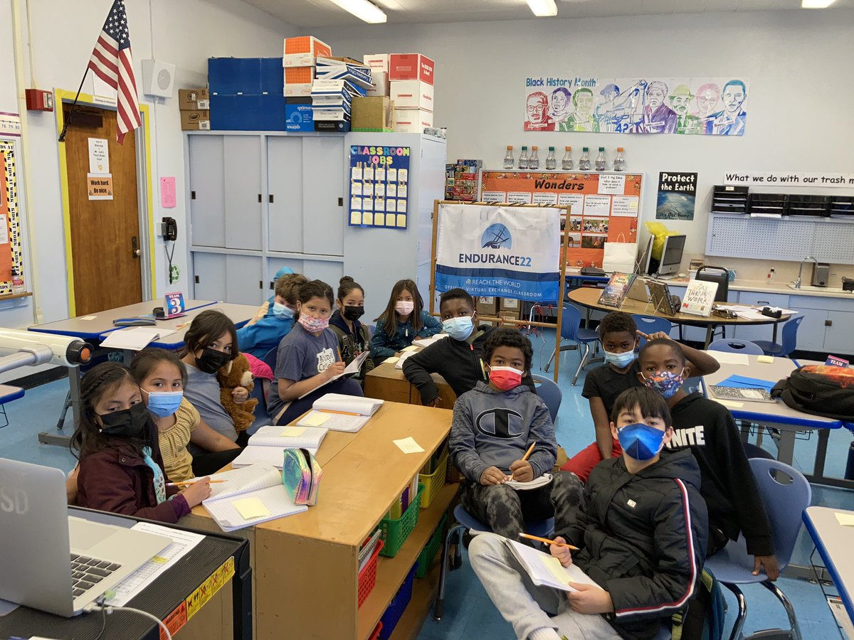 TeachMeMrLee's tweet photo. Thank you @EBTSOYP and @ReachtheWorldco for the opportunity to connect live on-camera with crew off the coast of Antarctica as they search for Ernest Shackleton’s sunken ship. #Endurance22 https://t.co/jagqXBRMN7