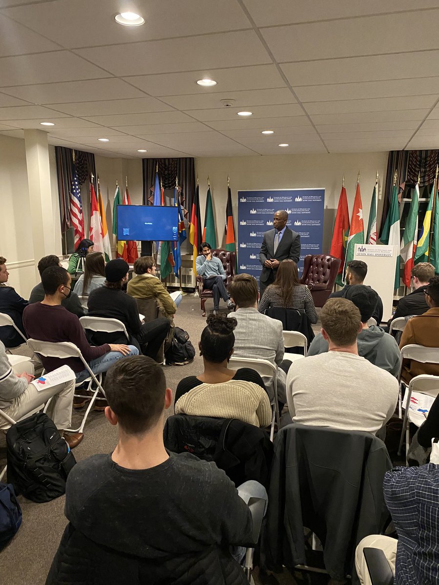 ilsshu's tweet photo. In the midst of the fast-moving conflict in Ukraine, we are pleased to have been able to work with @SHU_GDC to provide a talk on the issue. We would like to thank Rear Admiral Norman Hayes for presenting his insights on the recent illegal war in Ukraine and the path forward. https://t.co/yHP1RWXiAc