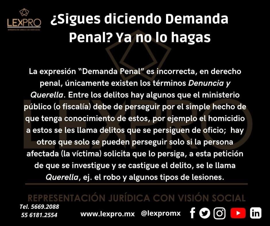 lexpromx's tweet photo. Sigues diciendo... #lexpromx #Derecho #querella #DENUNCIA #cosasdeabogados #conceptosjuridicos https://t.co/gjEEHcn3km