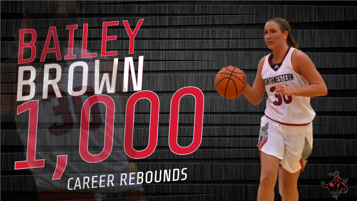 NWOSUAthletics's tweet photo. In last night's game Bailey Brown became the first Northwestern player to reach 1,000 career rebounds in Lady Ranger history! Congratulations Bailey! https://t.co/8snrjJqPOi