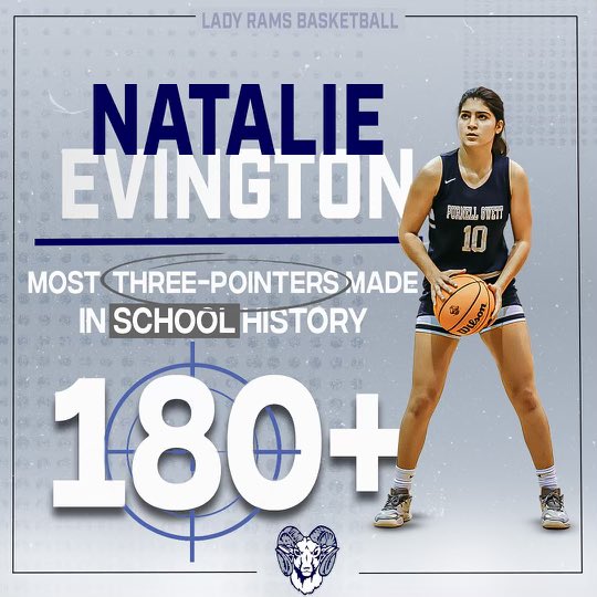 BloodSwettTears's tweet photo. 𝐍𝐀𝐓𝐀𝐋𝐈𝐄 𝐄𝐕𝐈𝐍𝐆𝐓𝐎𝐍 🐏

Congratulations to Junior Guard Natalie Evington for breaking the record for most 3’s made in history 🔥 https://t.co/sHOsKRiW8k