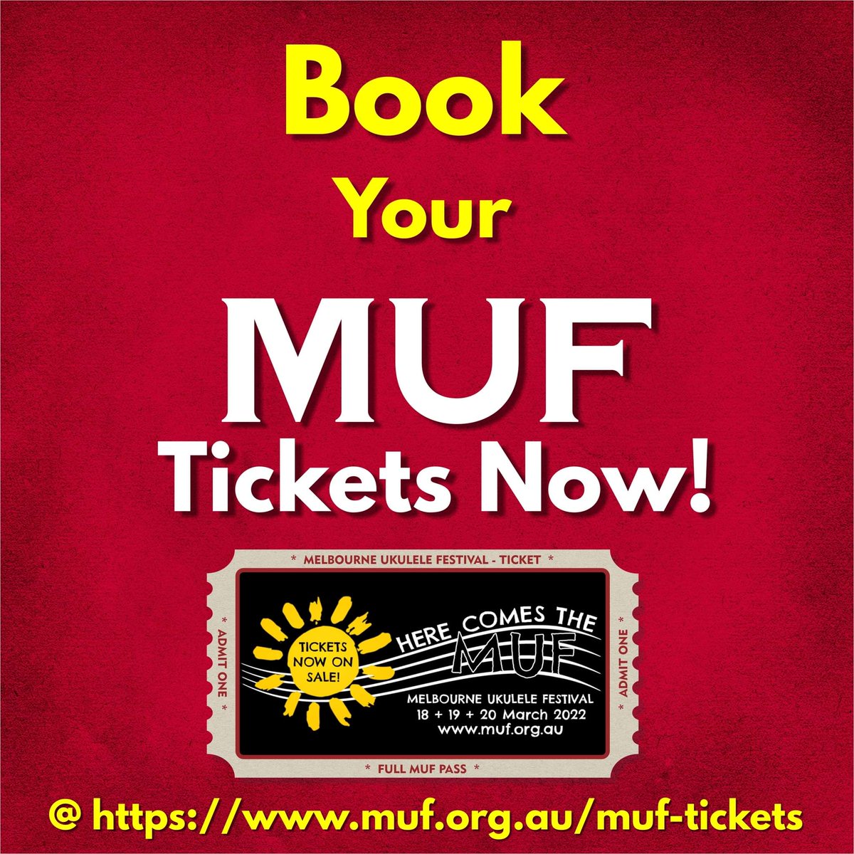 MelbUkeFest's tweet photo. Ticket sales are really hotting up, so don’t wait to get yours now before you miss out!

Workshop places are especially in demand and places are limited!

 Tix at https://t.co/vIVVjrqHhg https://t.co/JBlWIcosm0