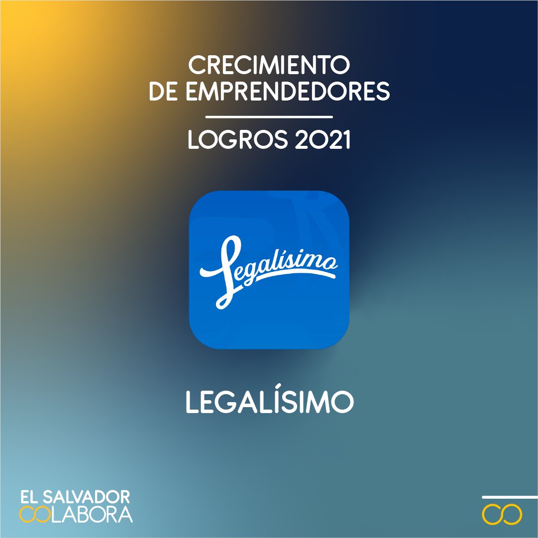 fcolaborasv's tweet photo. ¡Estamos orgulloso de nuestros emprendedores!
Te presentamos los logros durante 2021 de @legalisimosv, Emprendedor Estrella en El Salvador Colabora 2021. Quienes destacaron por su propuesta innovadora como un contact center virtual para soluciones y trámites legales. https://t.co/CD8FsuMO9h